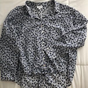 Print long sleeve shirt, petite large